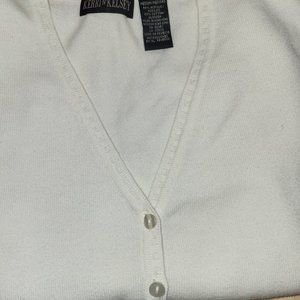 Kerry & Kelsey VINTAGE Ivory button up Cardigan Womens sz Kerry & Kelsey M